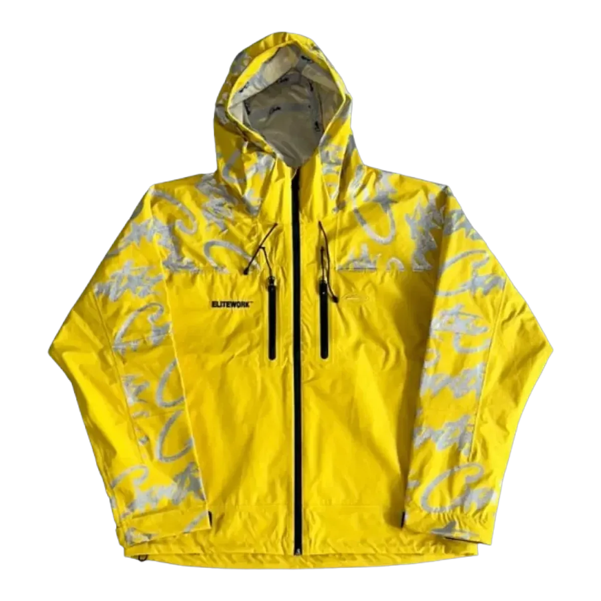 Corteiz Yellow Hooded Shell Jacket