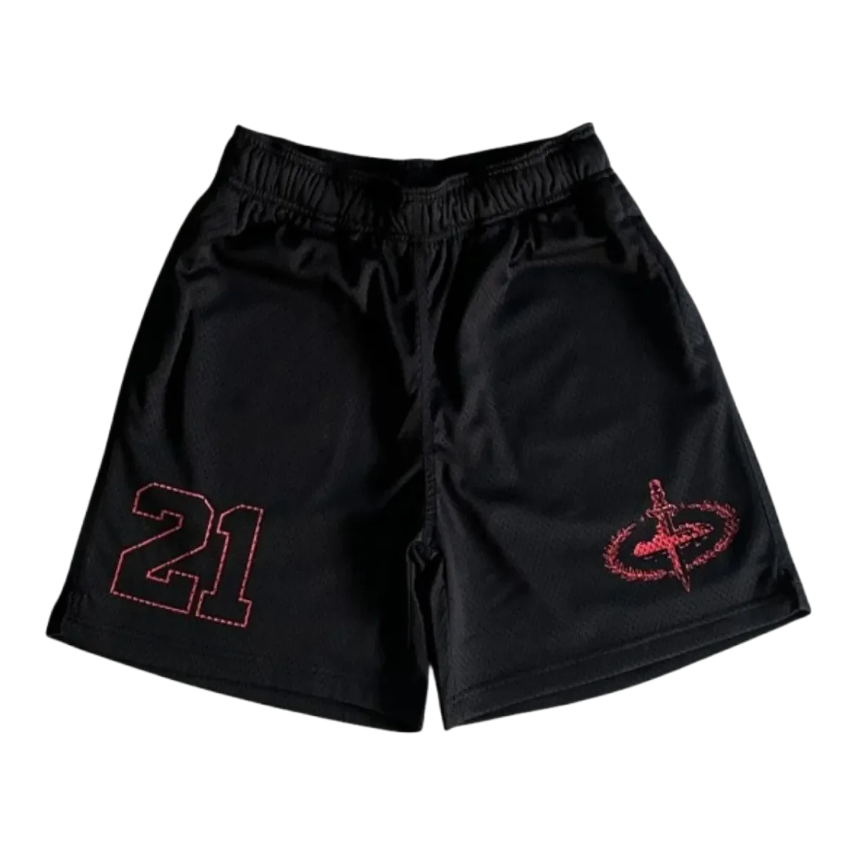 Corteiz x 21 Savage Black Mesh Shorts