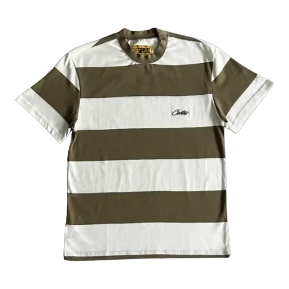 Corteiz Olive Striped Tee