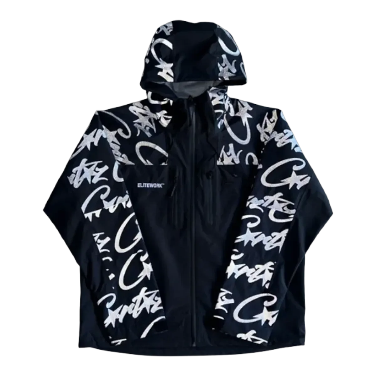 Corteiz Allover Print Jacket Black