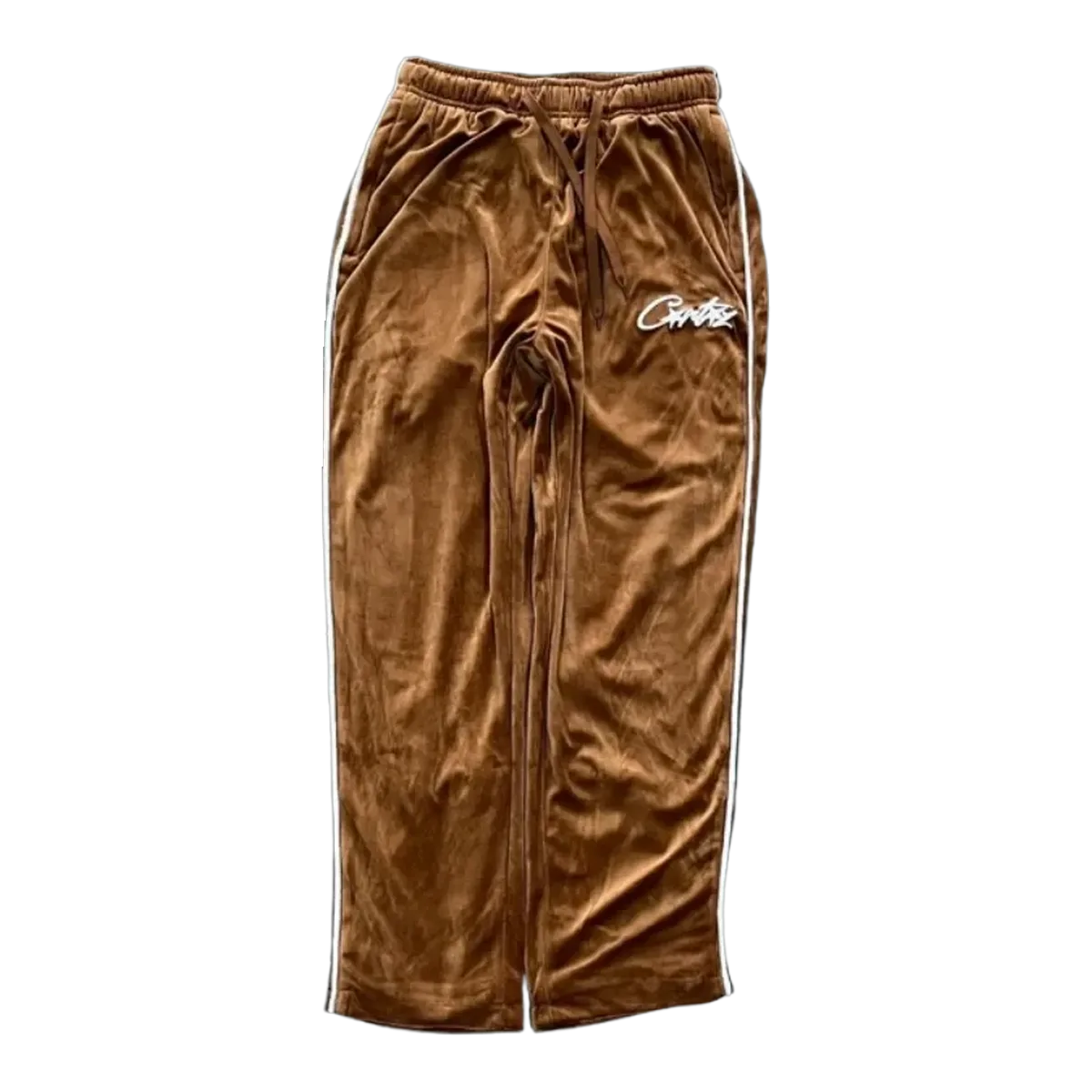 Corteiz Brown Velour Track Pants
