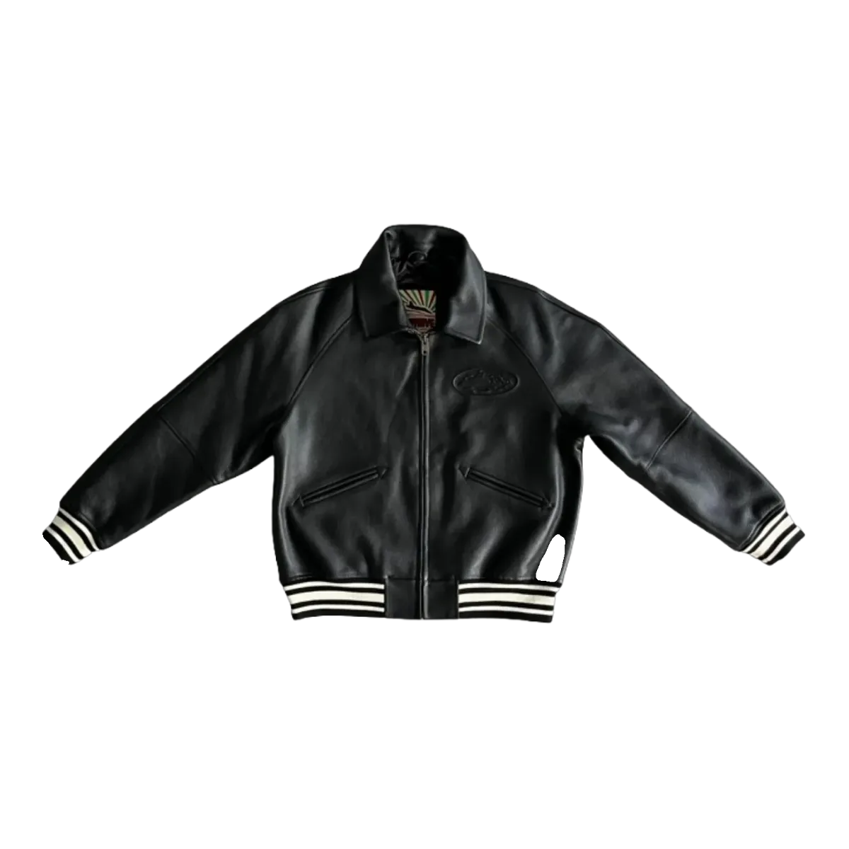 Corteiz Black Leather Jacket