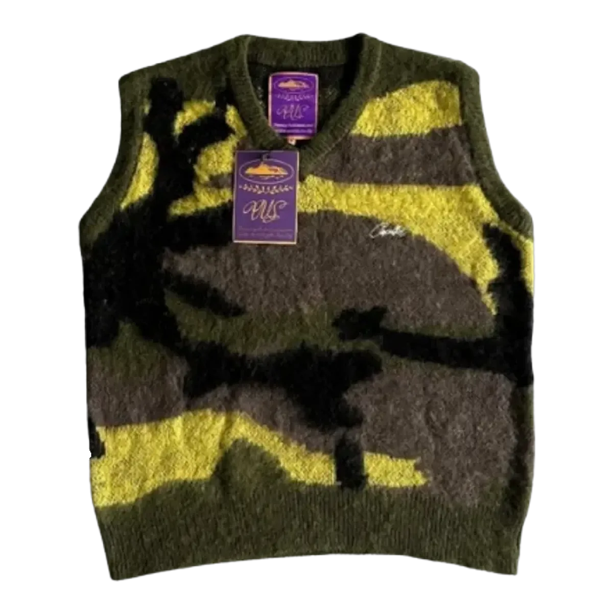 Corteiz Yellow Camo Knit Vest