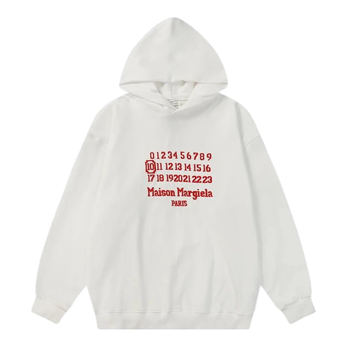 Maison Margiela Numbers Hoodie White