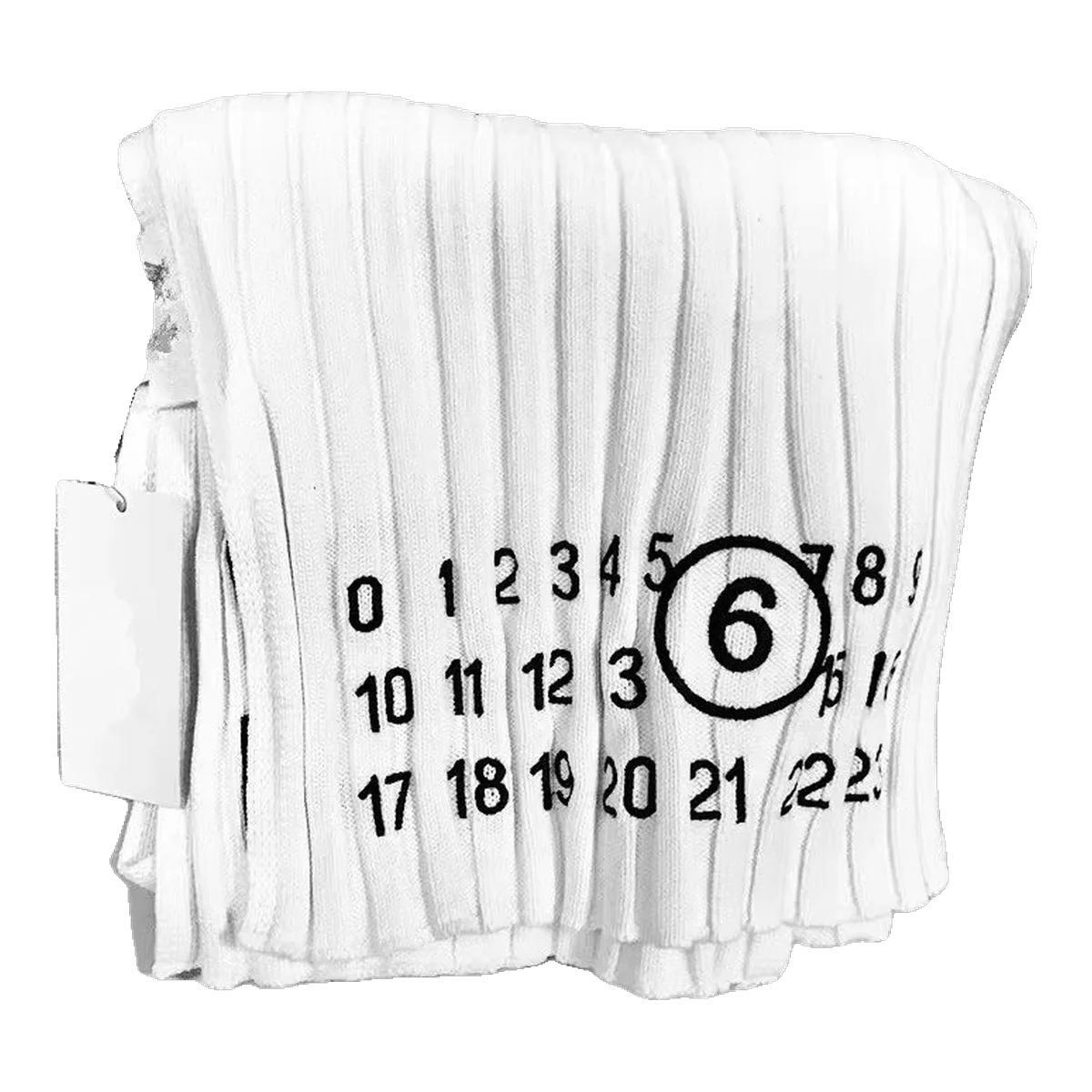 Maison Margiela White Numbers Scarf