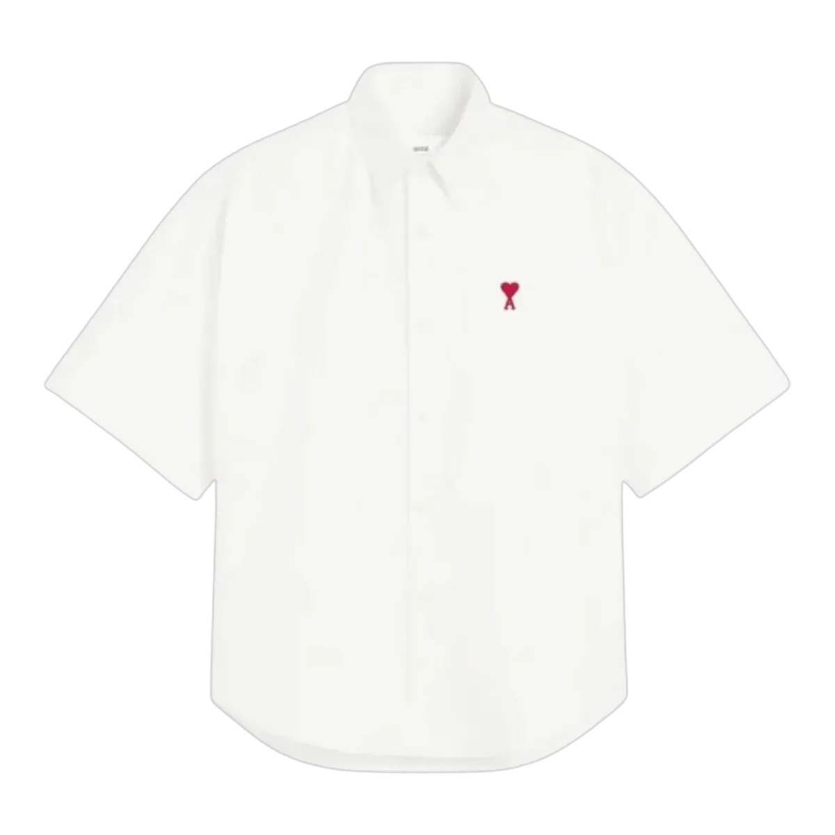 Ami Paris White Heart Polo Shirt