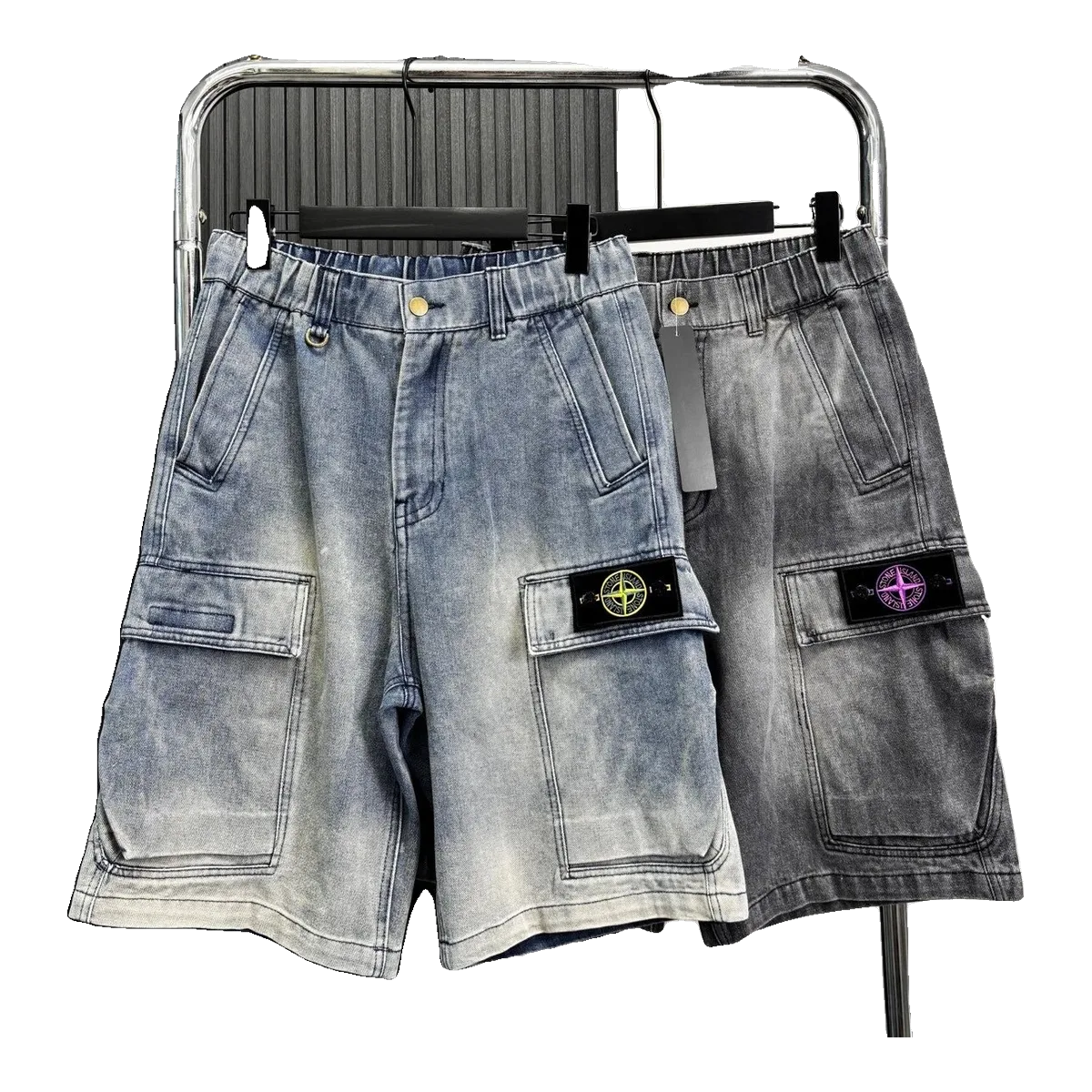 Stone Island Denim Shorts Blue