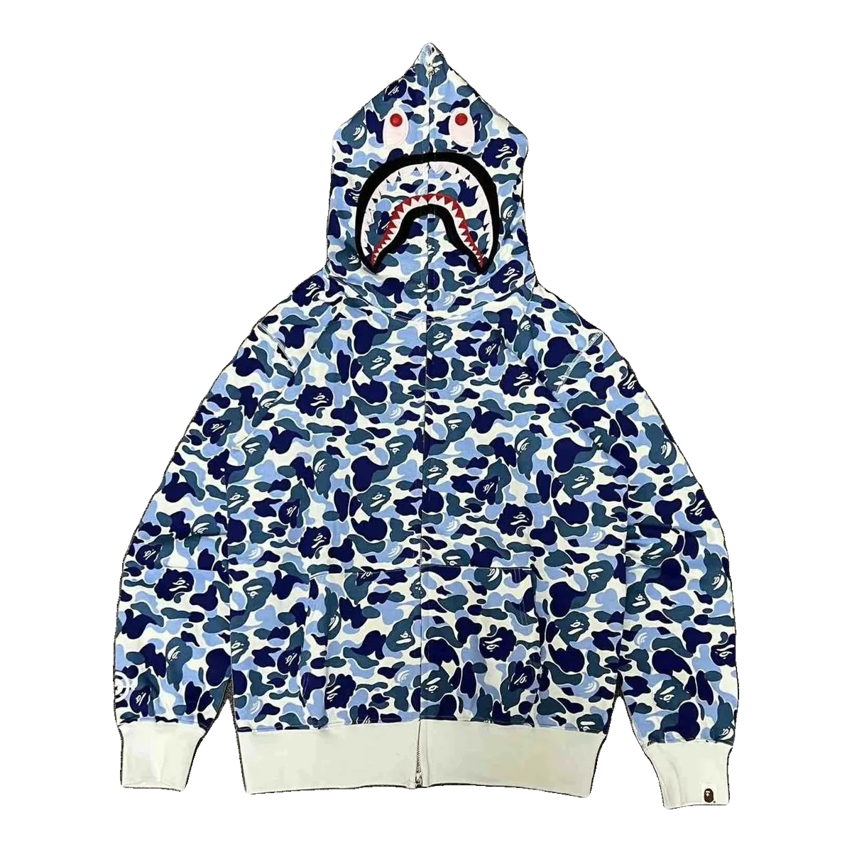 Bape Blue Camo Shark Hoodie