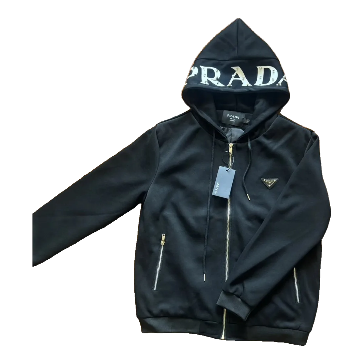 Prada Logo Hoodie Navy