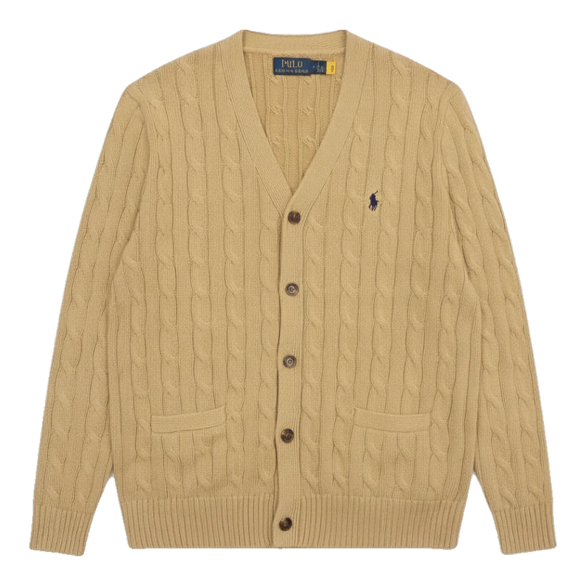 Ralph Lauren Cable Knit Cardigan Tan