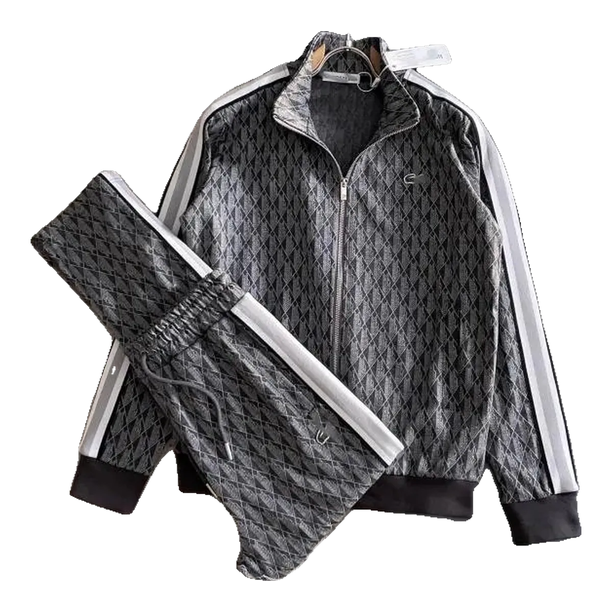 Lacoste Monogram Tracksuit Grey