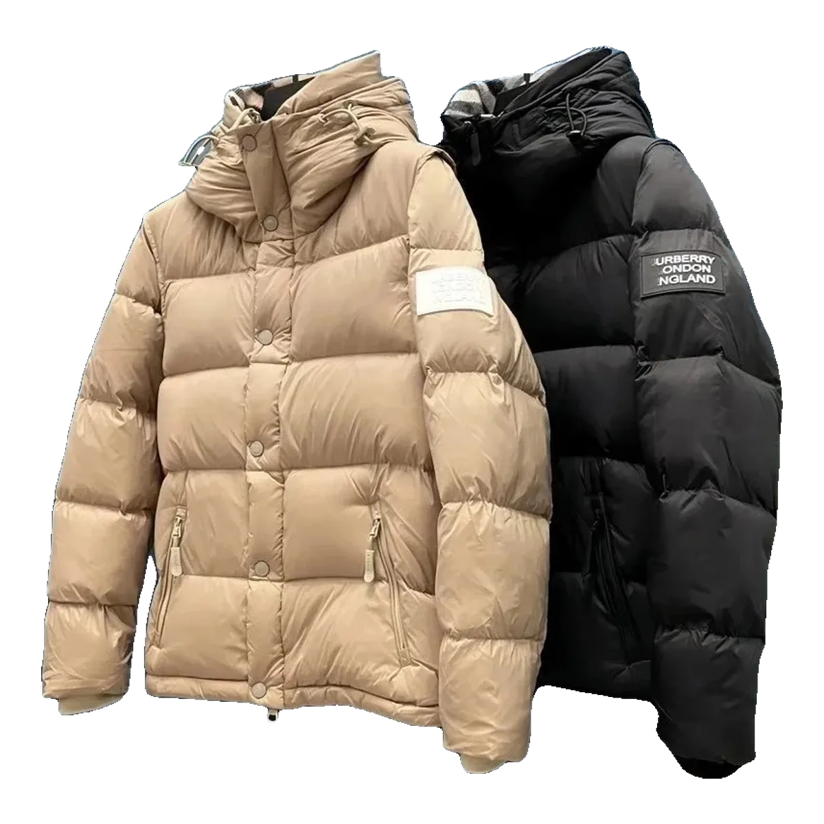 Burberry Hooded Puffer Jacket Beige
