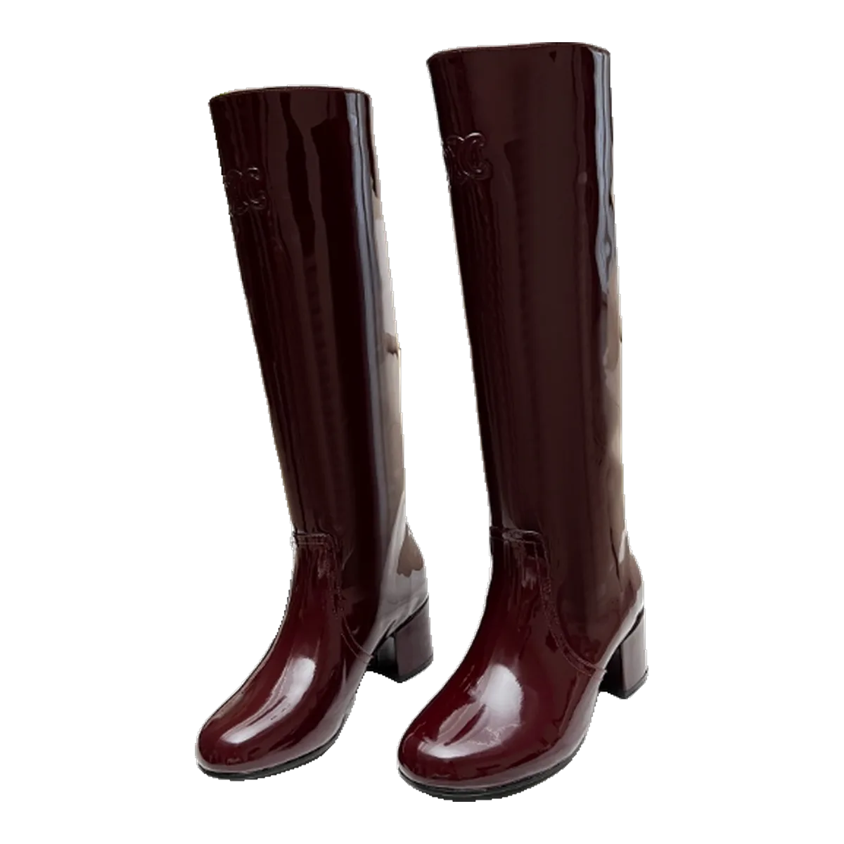 Celine Tall Boots Burgundy