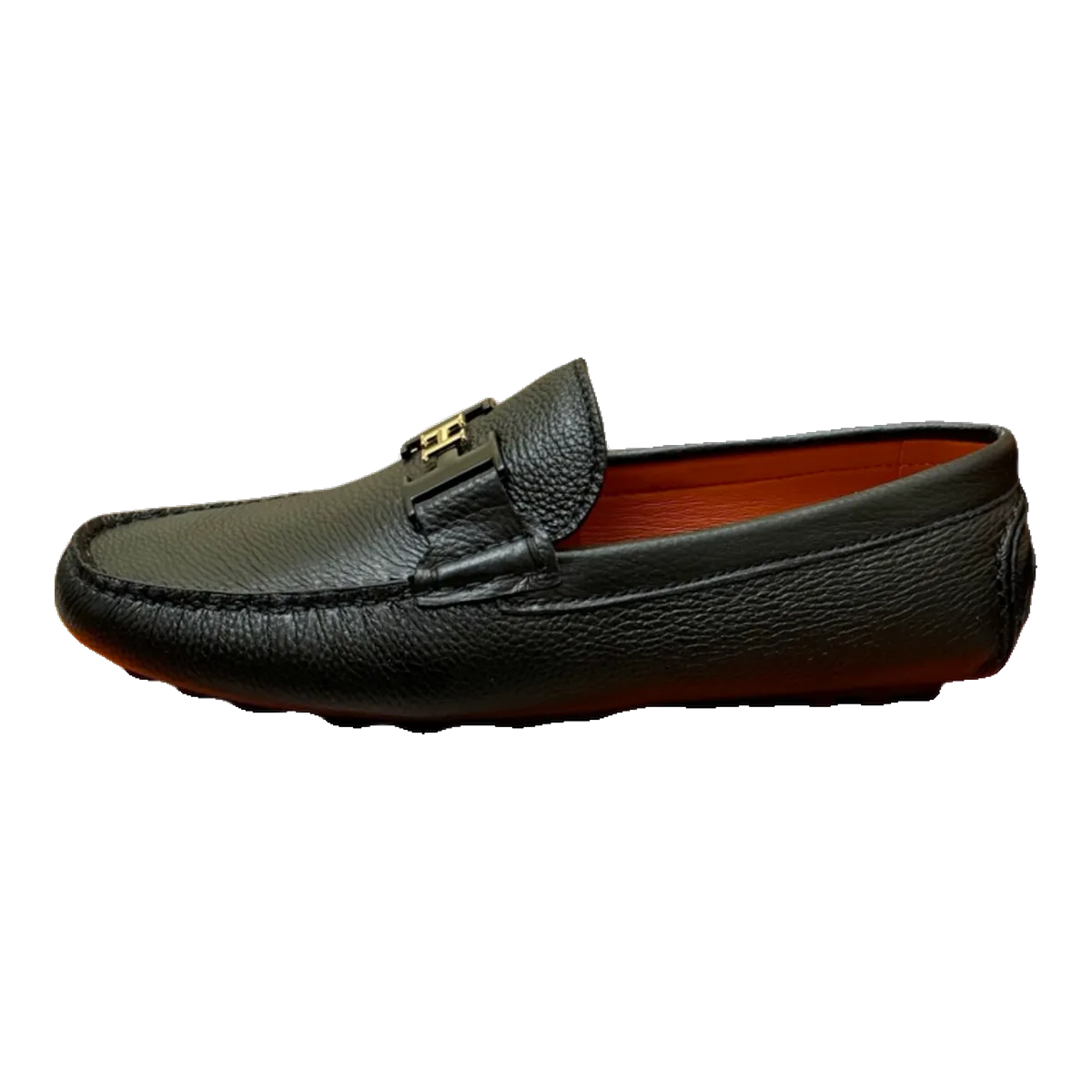 Hermes Black Driver Loafers