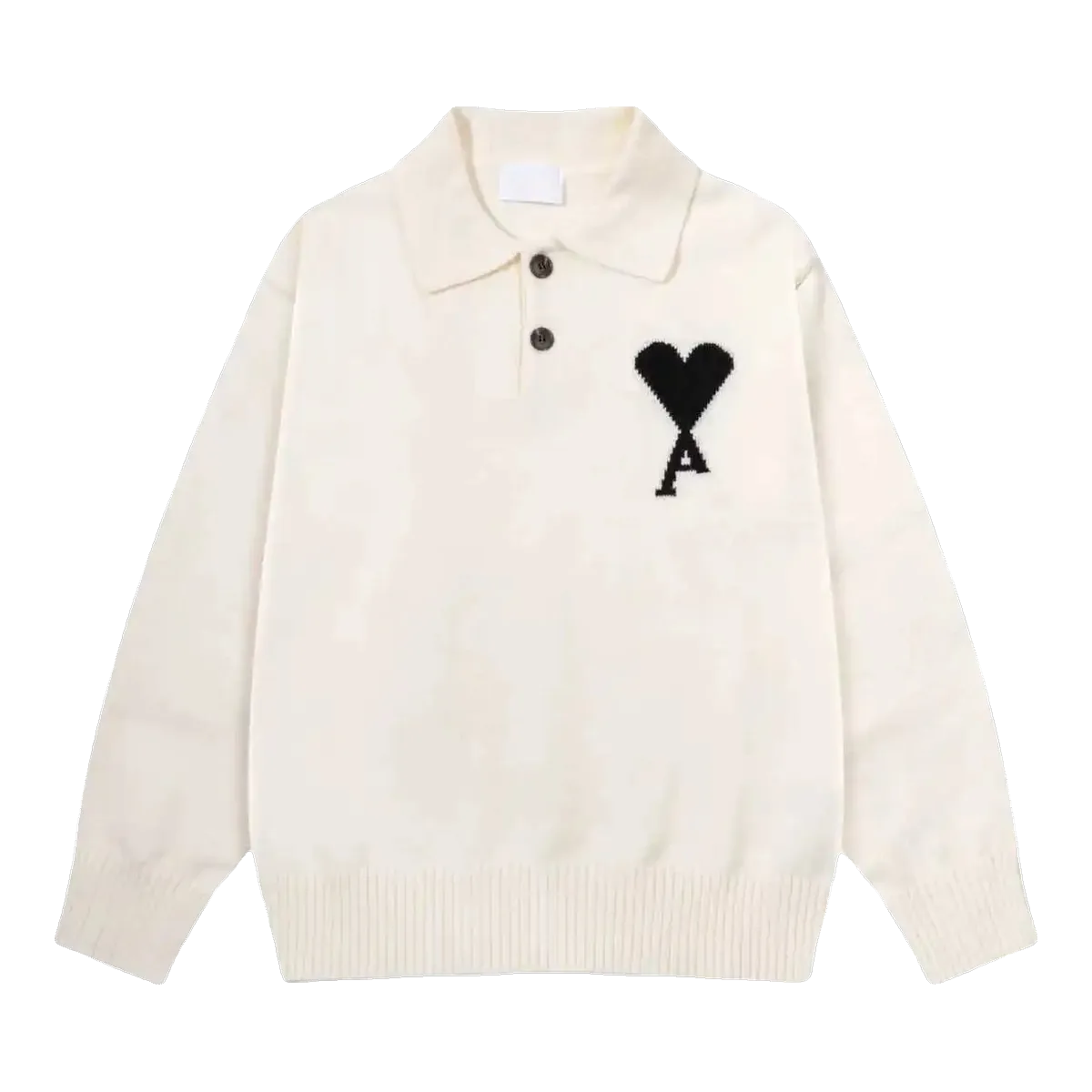 Ami White Cardigan Red Heart