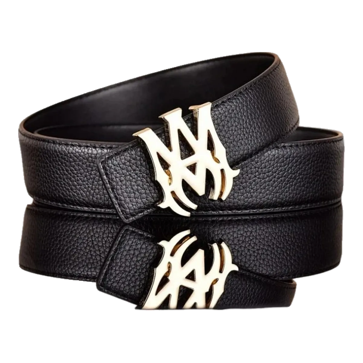 Amiri Black Leather MA Belt