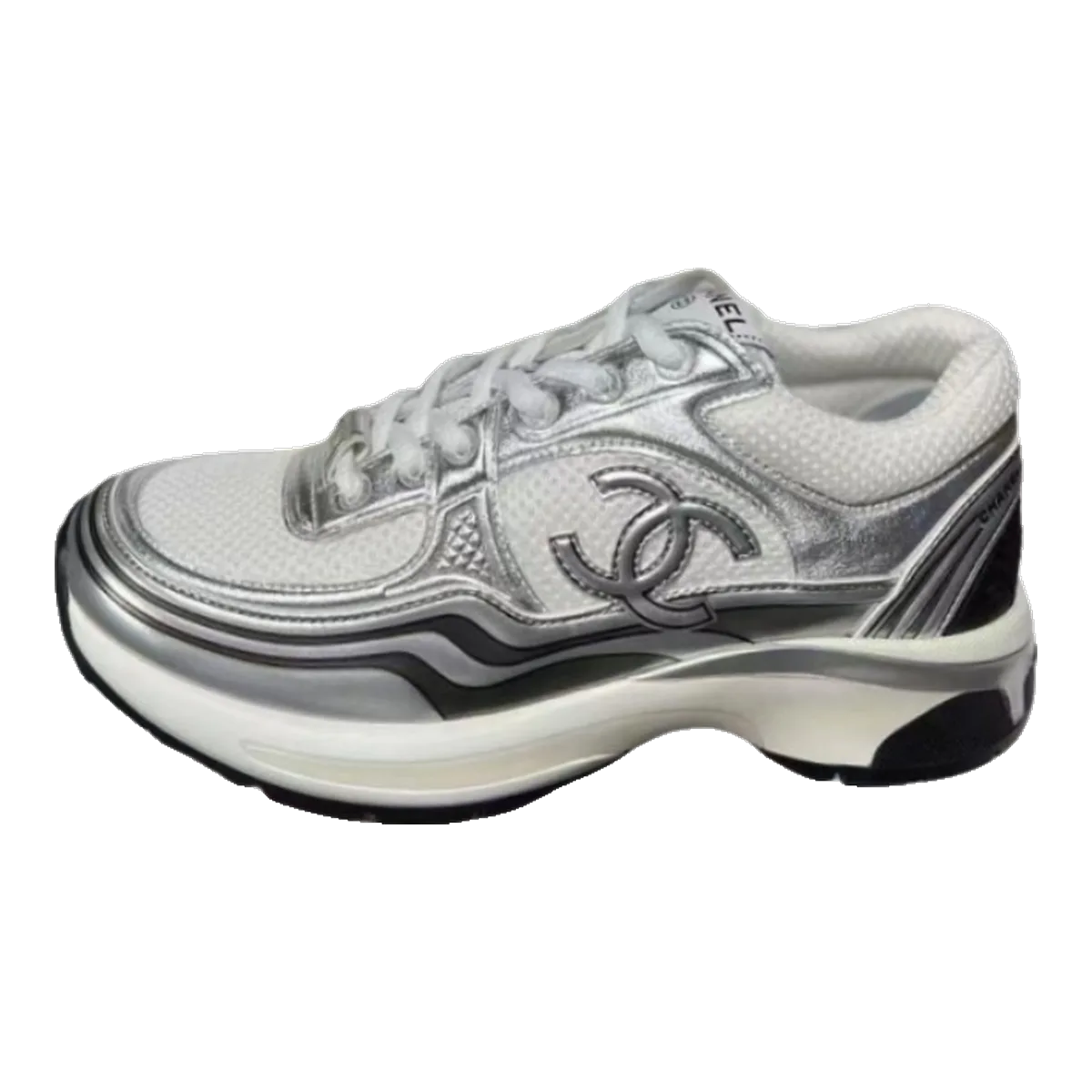 Chanel White CC Sneakers