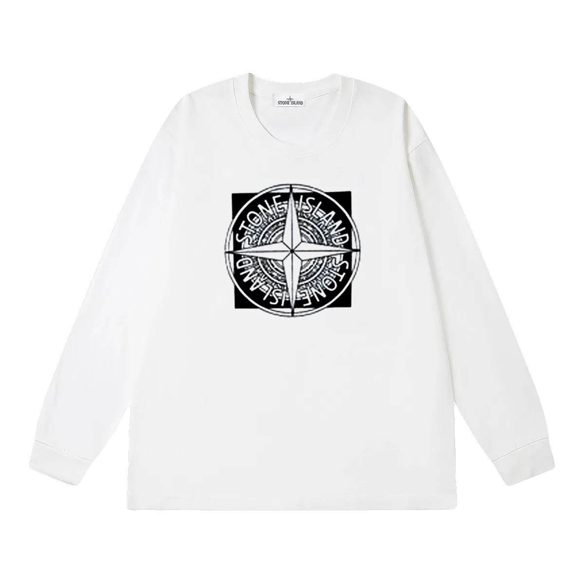 Stone Island White Long-Sleeve Tee