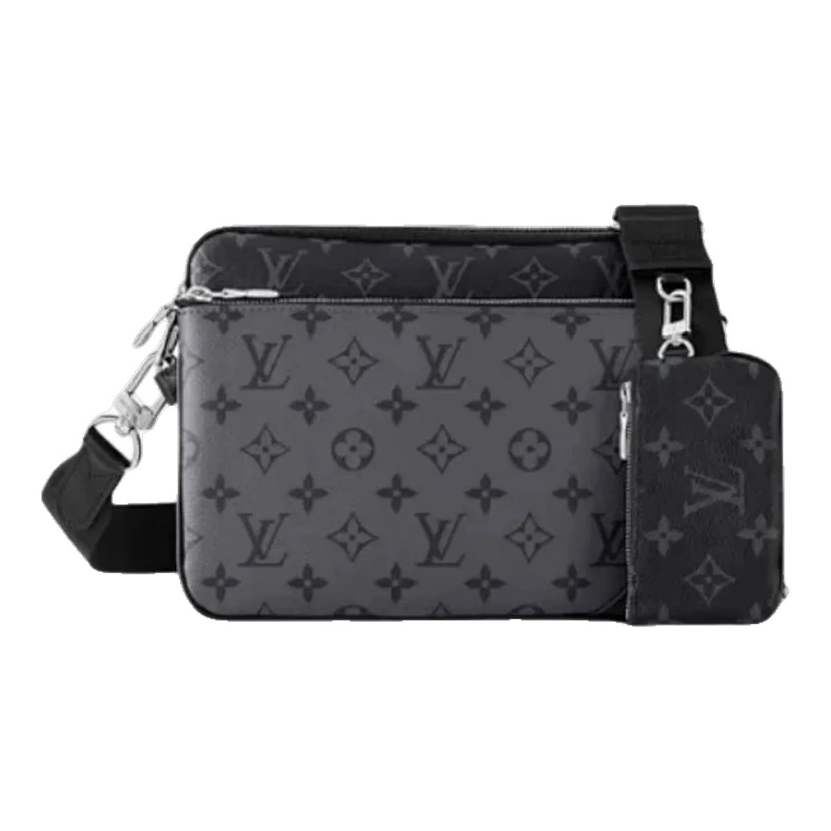 Louis Vuitton Black Monogram Double Pouch Bag