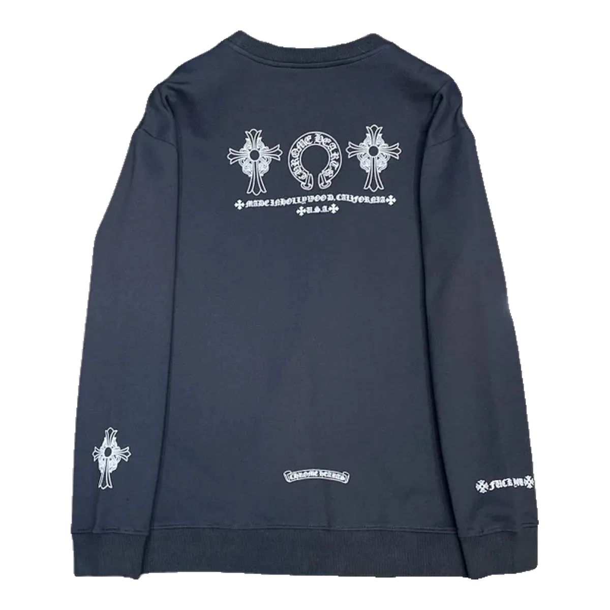 Chrome Hearts Navy Long-Sleeve Tee Cross