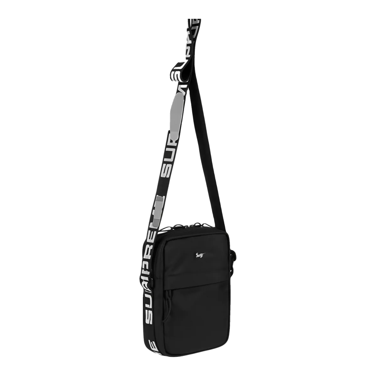 Supreme Black Logo Strap Crossbody Bag