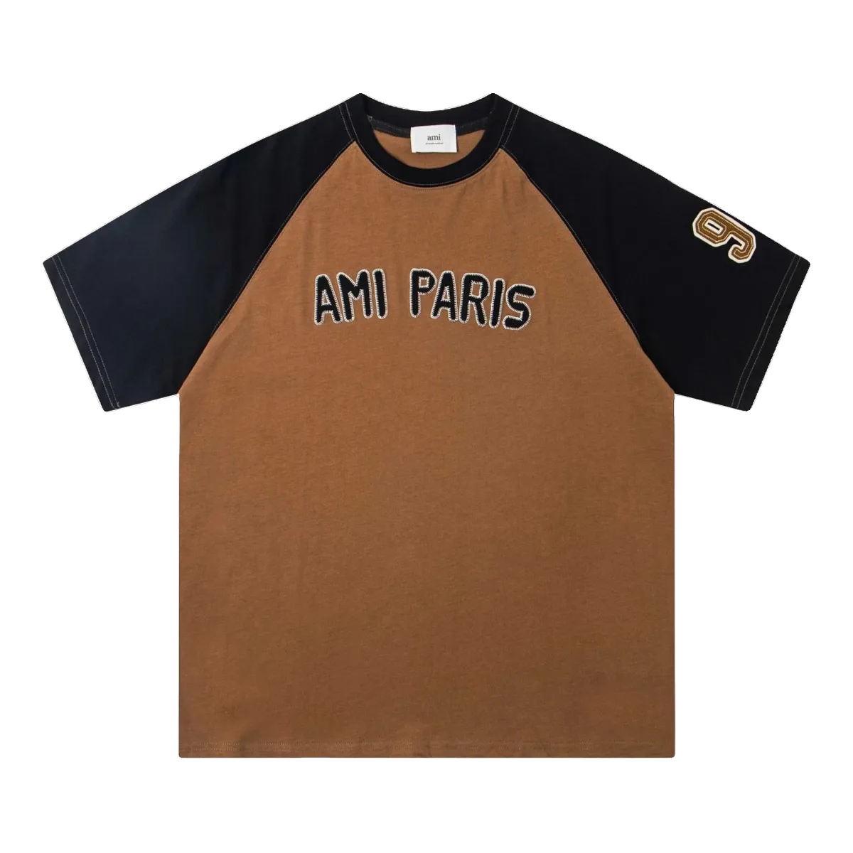 Ami Paris Raglan T-Shirt Brown