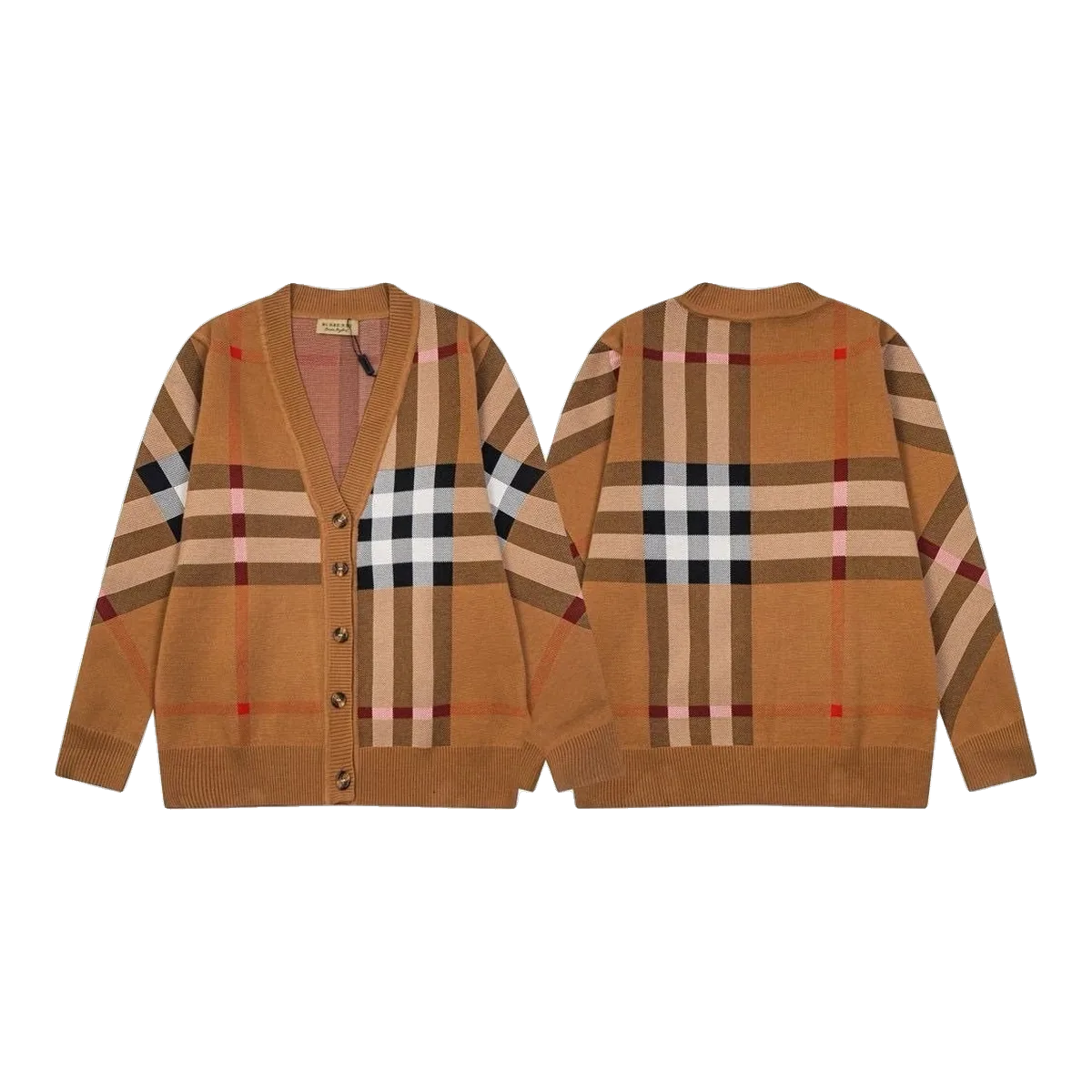 Burberry Check Cardigan Brown