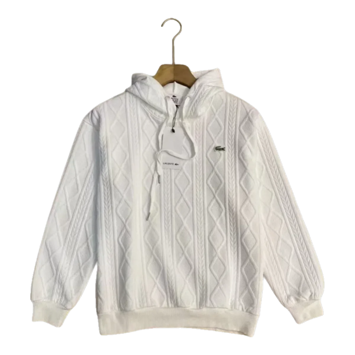 Lacoste Cream Cable Knit Sweater