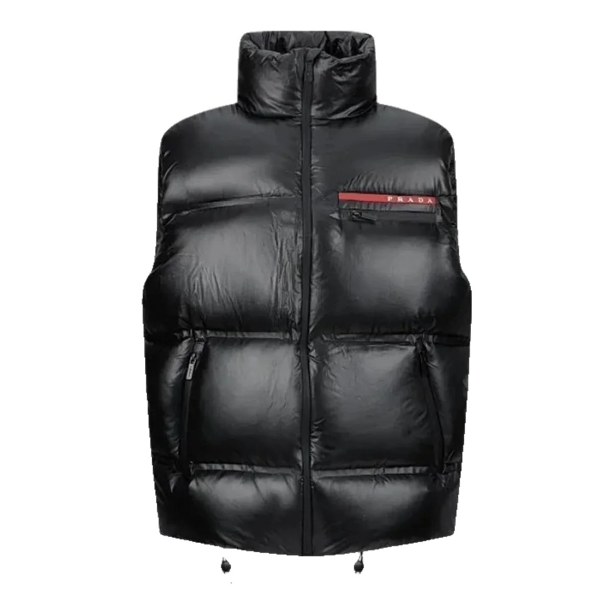 Prada Leather Puffer Jacket Black
