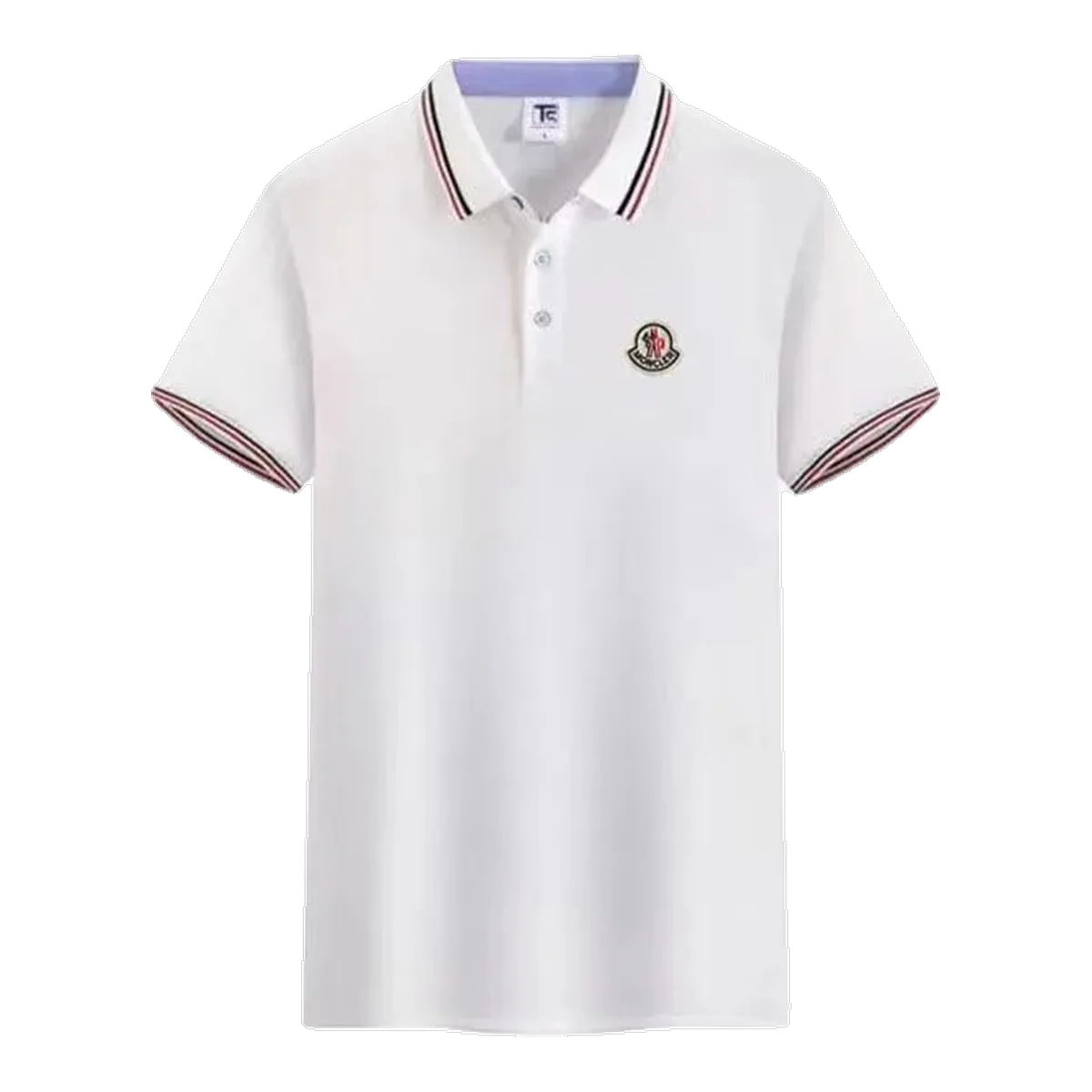 Moncler Tricolor Polo Shirt White