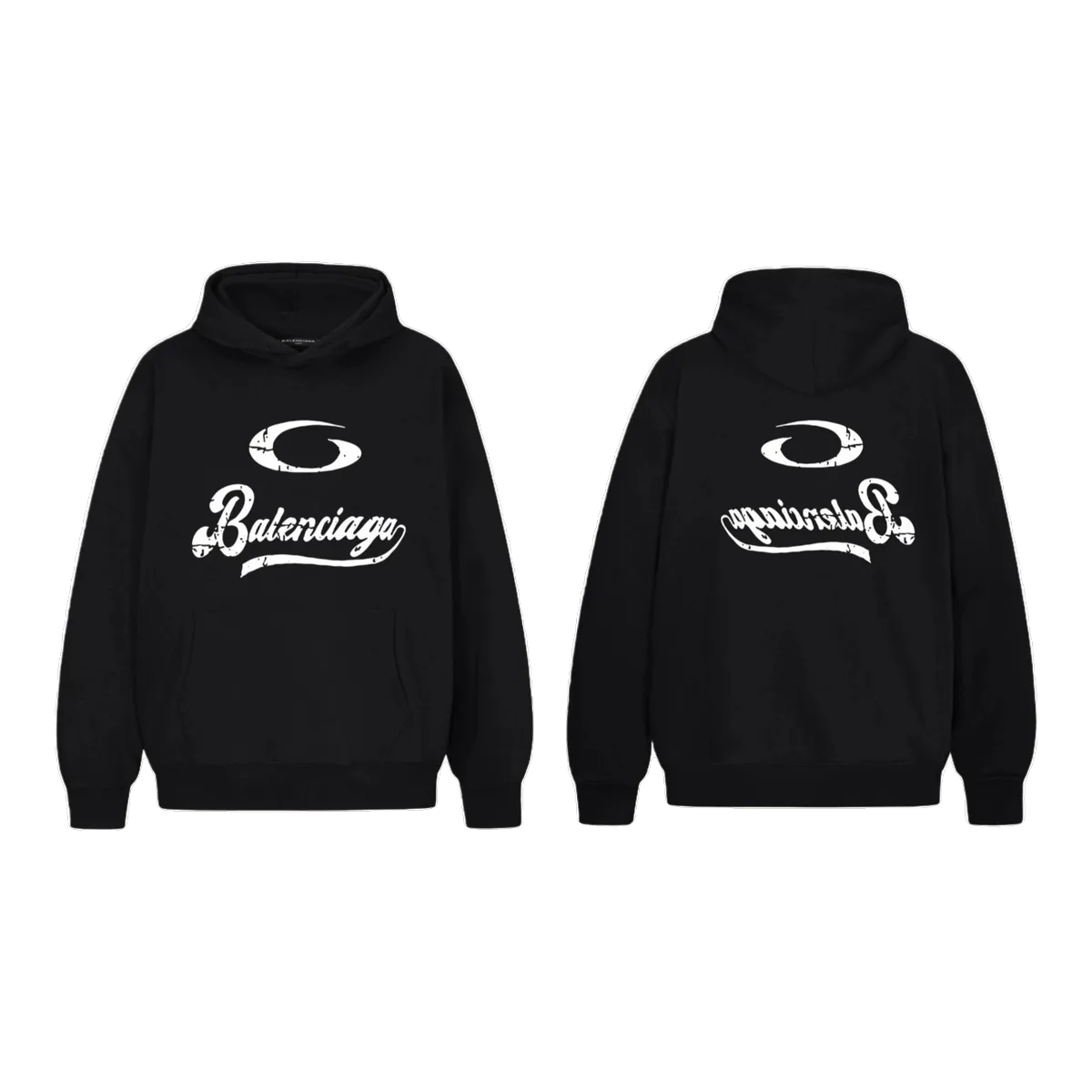 Balenciaga Black Script Logo Hoodie
