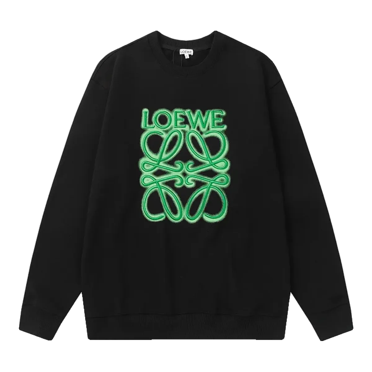 Loewe Black Green Anagram Logo Sweatshirt