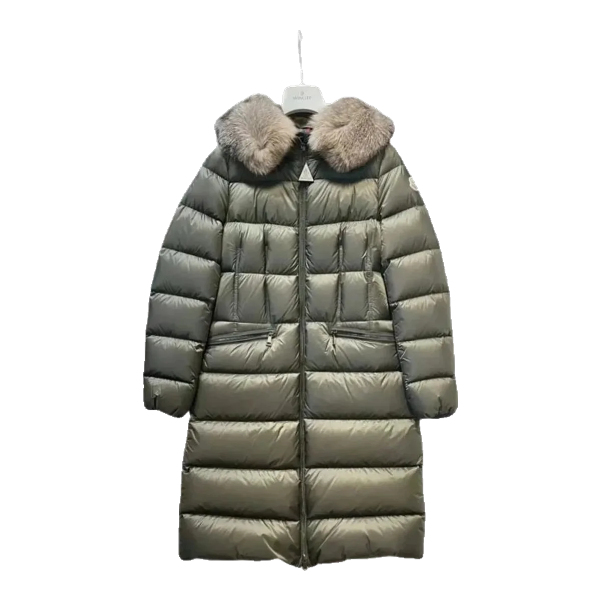 Moncler Green Fur Hood Down Coat