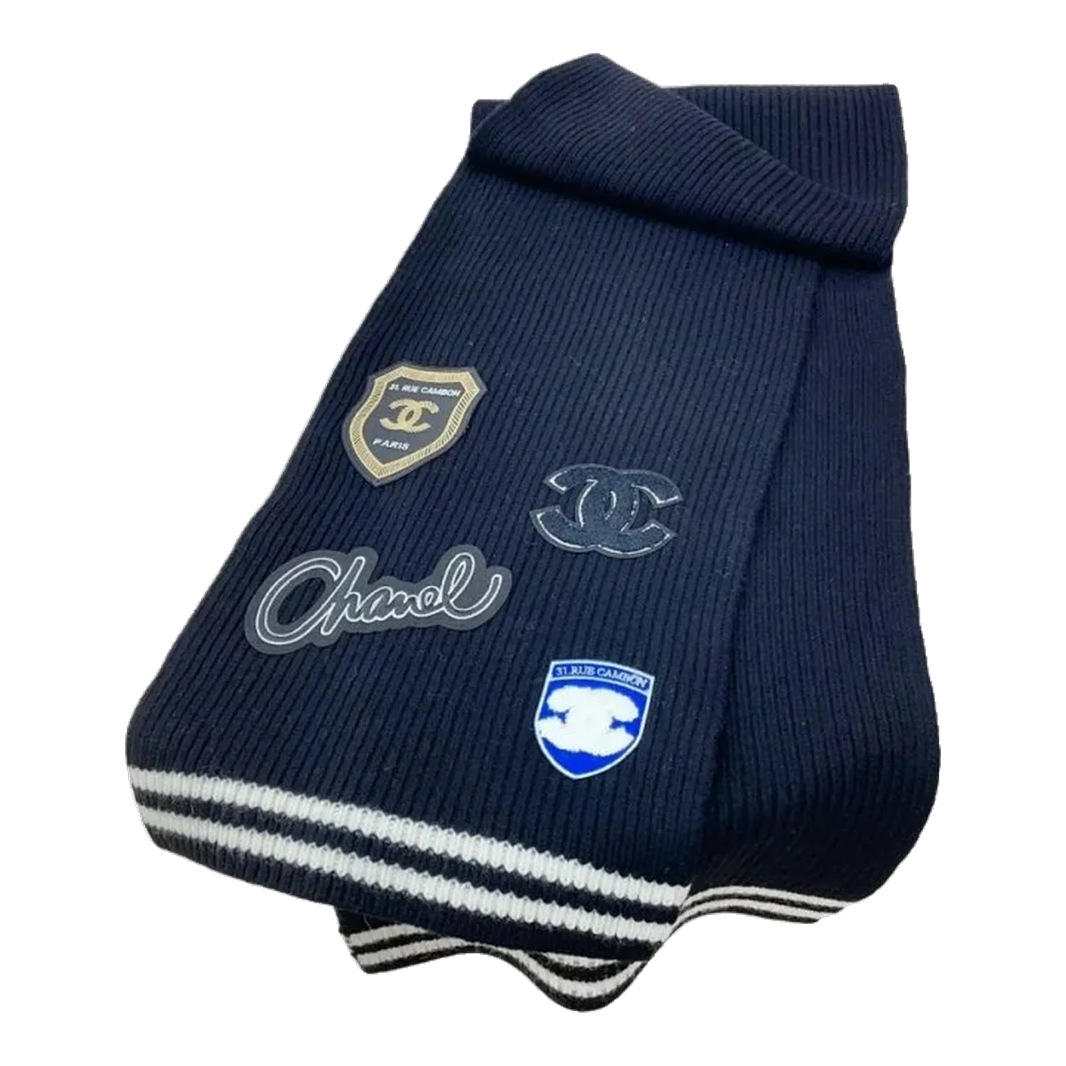 Chanel Navy Scarf