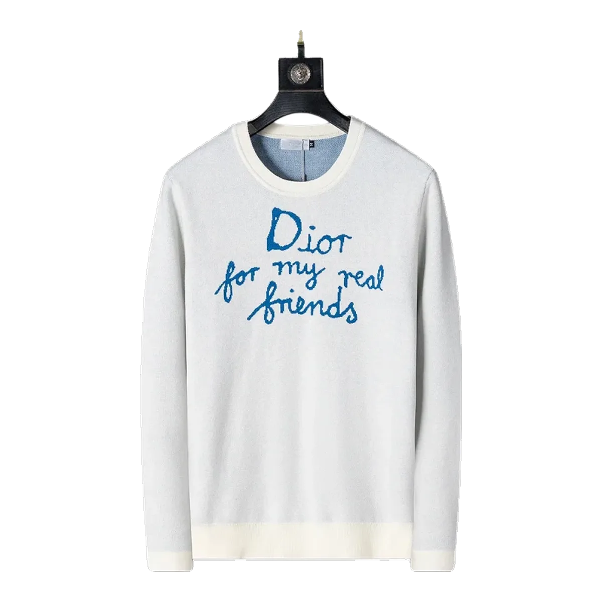 Dior White Sweatshirt Blue Print