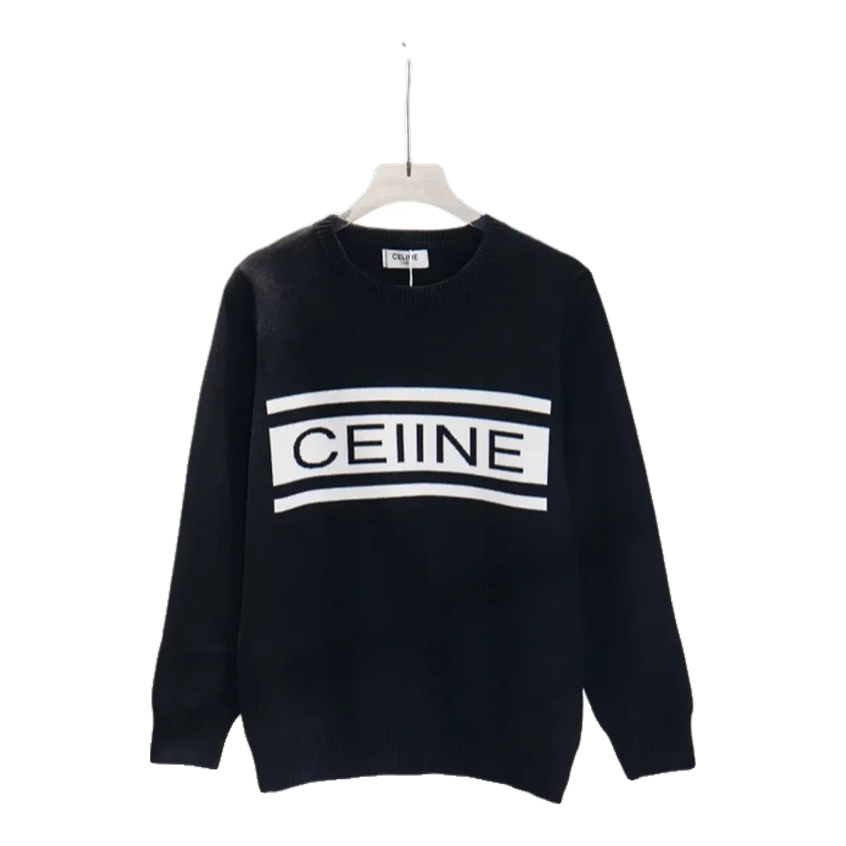 Celine Navy Box Logo Sweater