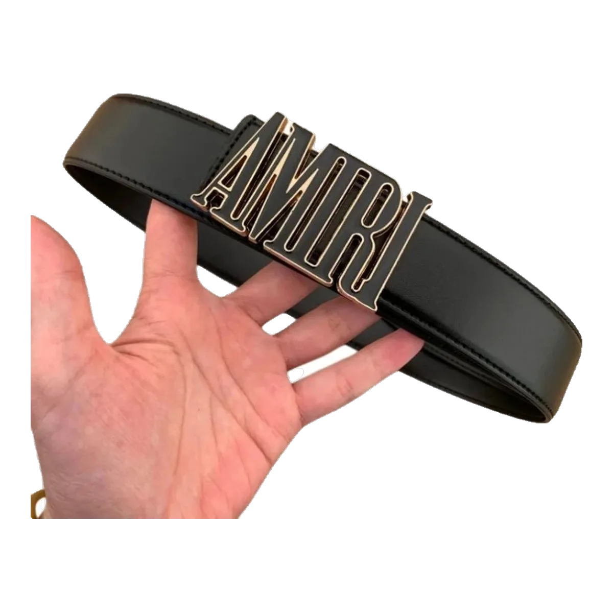 Amiri Black Logo Belt