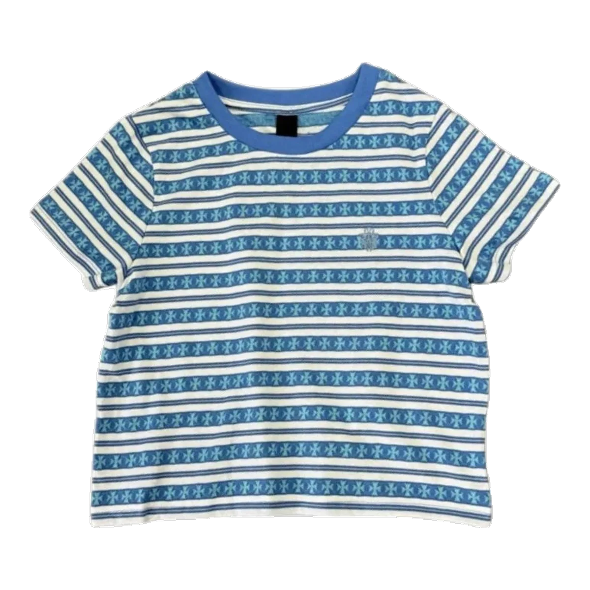 Chrome Hearts Striped T-Shirt Blue