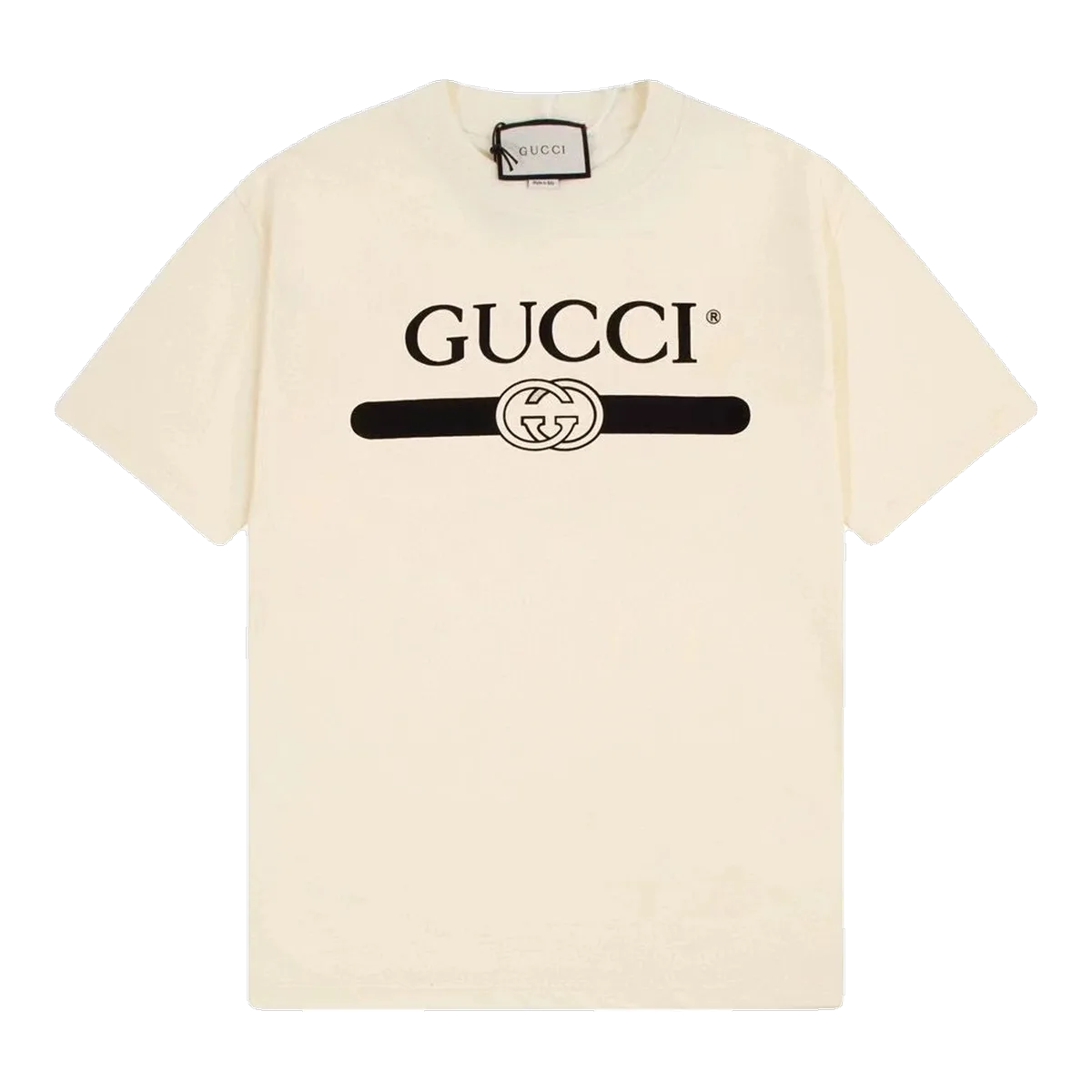 Gucci Belt Logo T-Shirt Cream