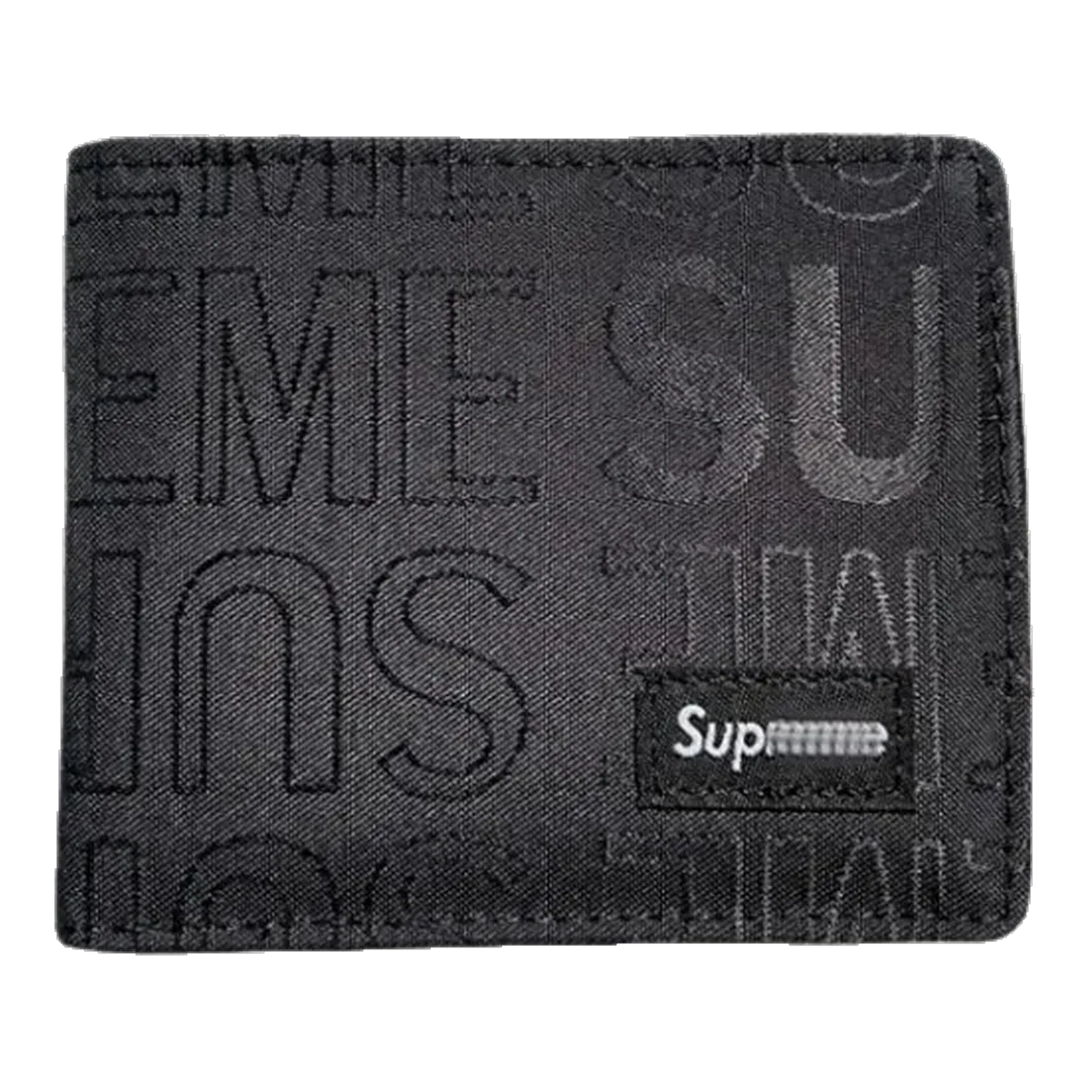 Supreme Black Logo Print Wallet