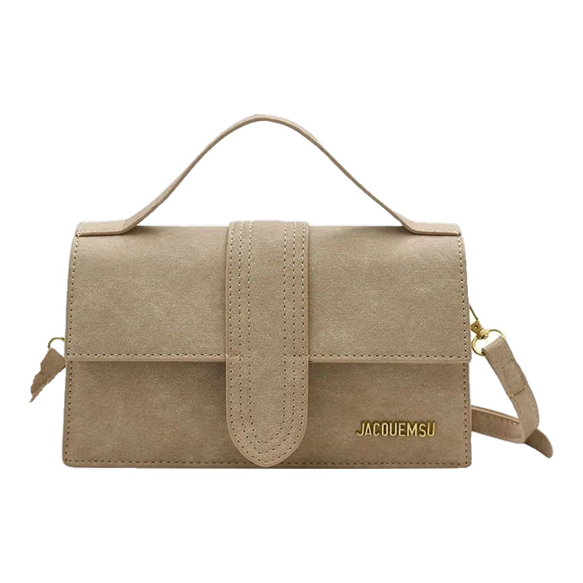 Jacquemus Beige Suede Flap Bag