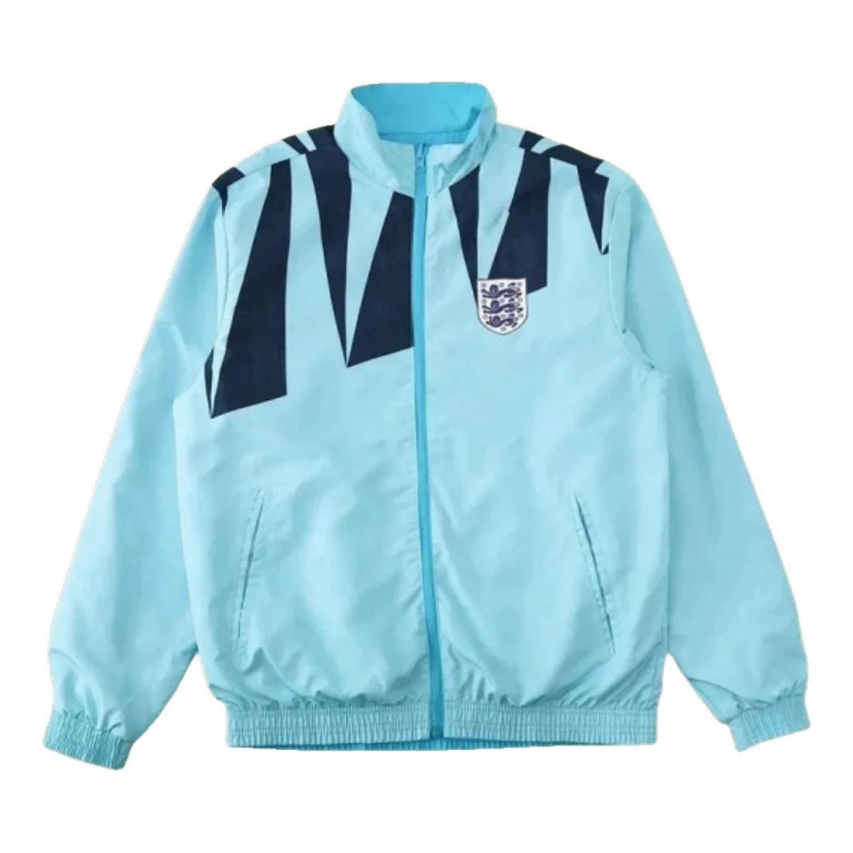 On Light Blue Windbreaker