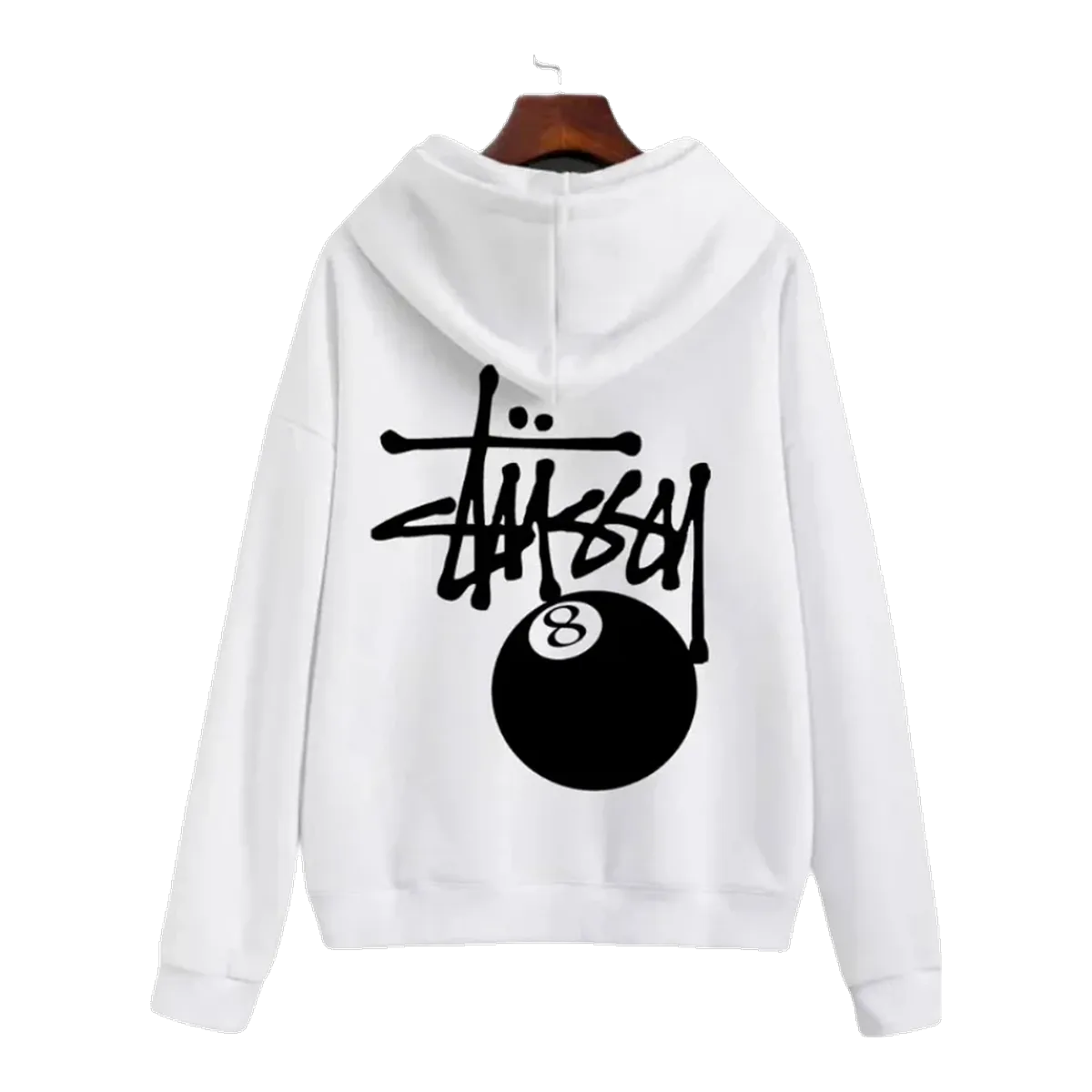 Stussy White Hoodie 8-Ball
