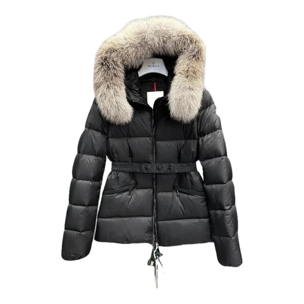 Moncler Black Fur Collar Down Jacket