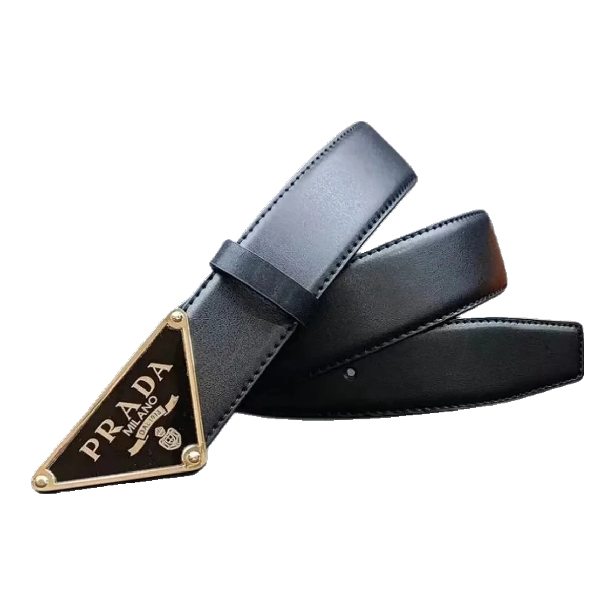 Prada Black Logo Belt