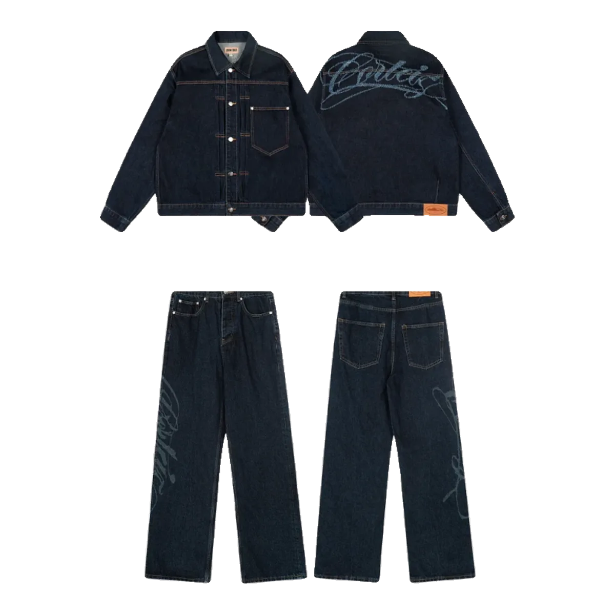 Corteiz Navy Denim Set