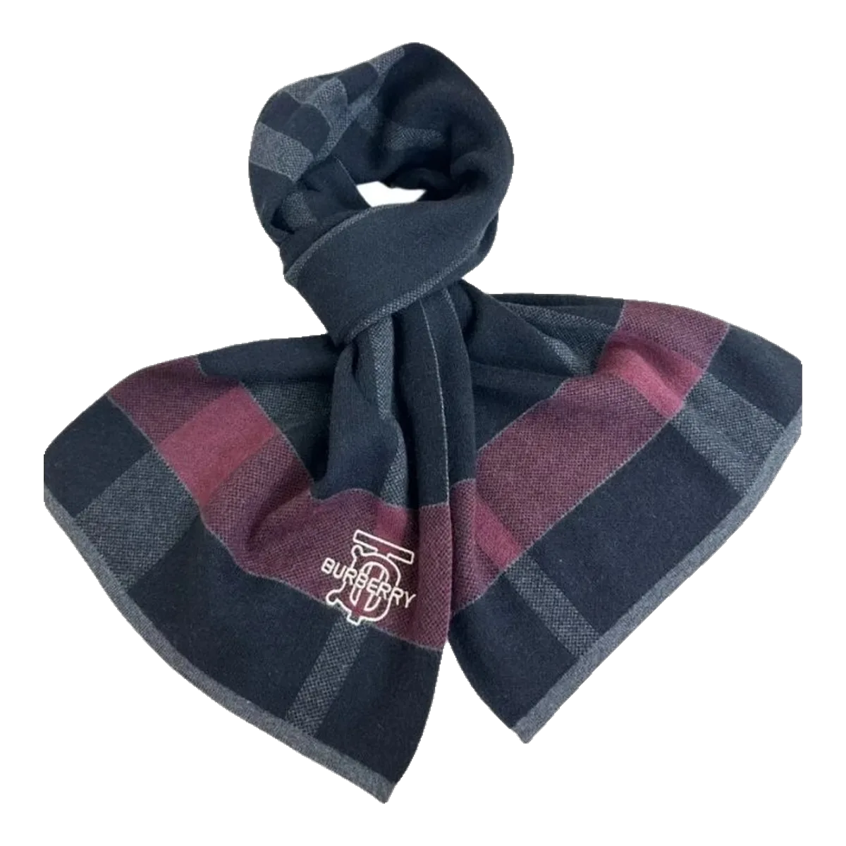 Burberry Navy Check Scarf