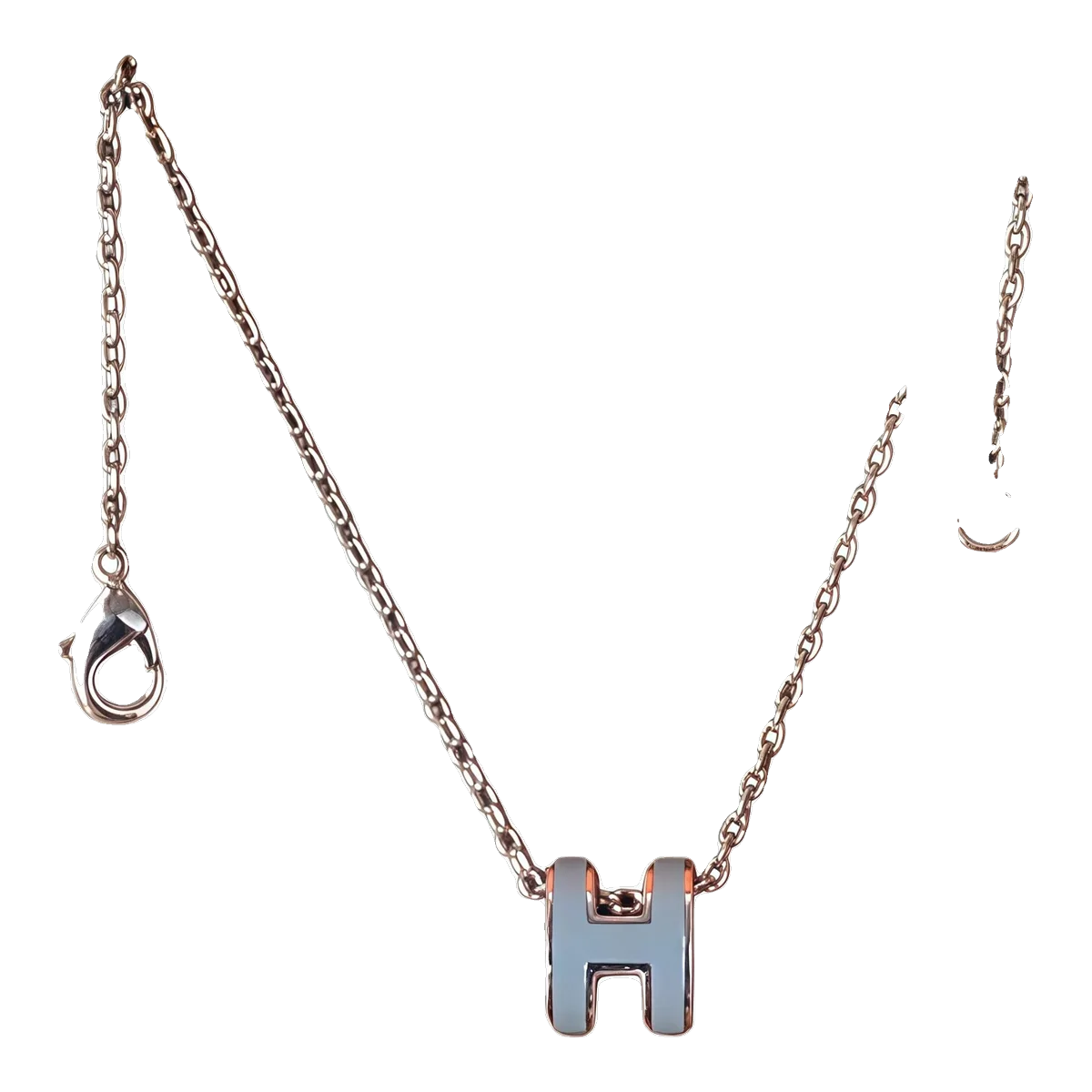 Hermes Silver H Necklace