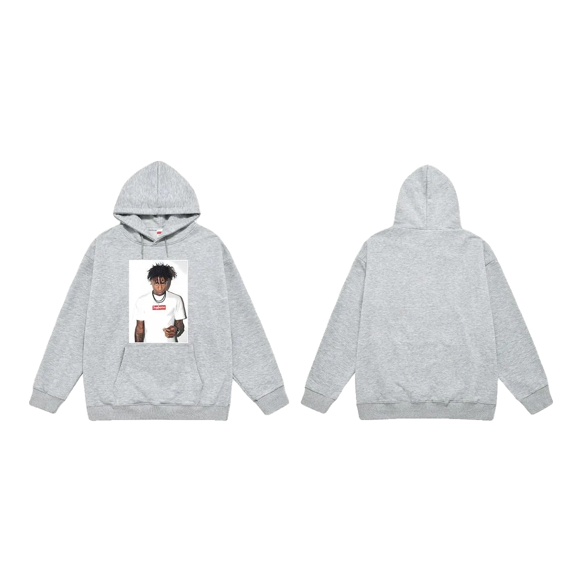 Supreme Grey Photo Graphic Hoodie