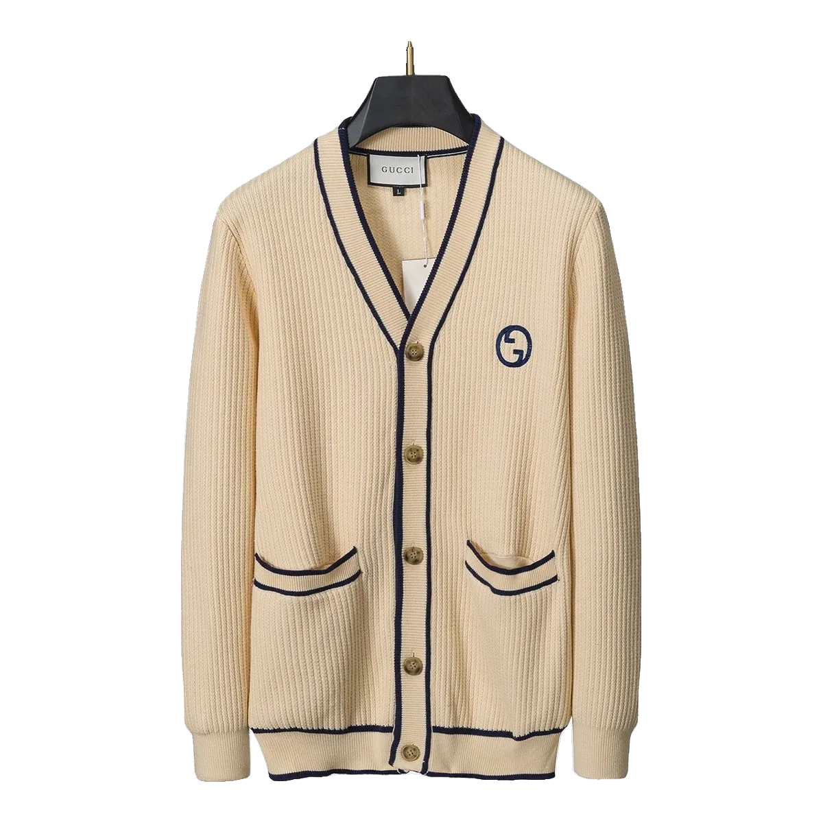 Gucci Beige GG Logo Cardigan